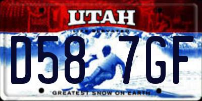 UT license plate D587GF