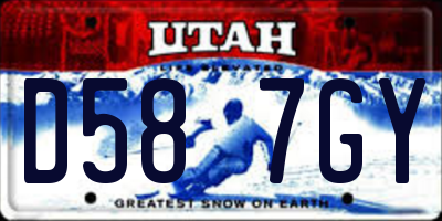 UT license plate D587GY
