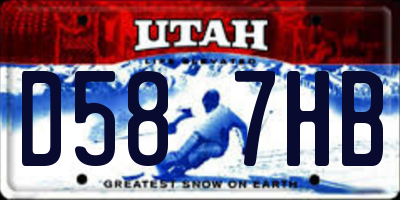 UT license plate D587HB