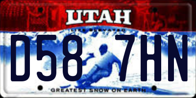 UT license plate D587HN