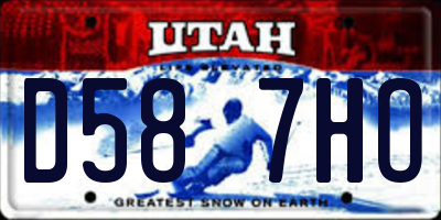 UT license plate D587HO