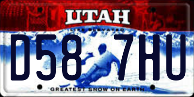 UT license plate D587HU