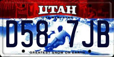 UT license plate D587JB