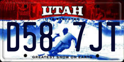 UT license plate D587JT