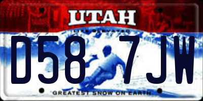 UT license plate D587JW