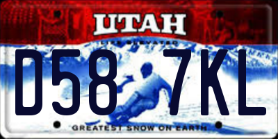 UT license plate D587KL