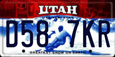 UT license plate D587KR