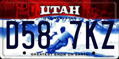 UT license plate D587KZ