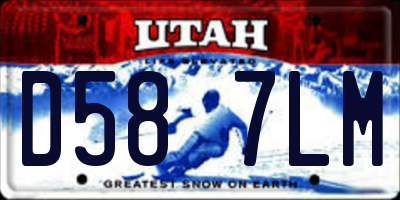 UT license plate D587LM