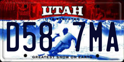 UT license plate D587MA