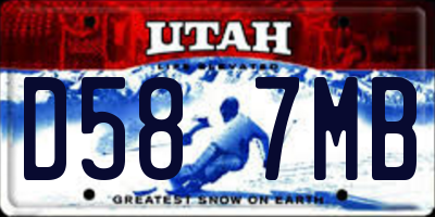 UT license plate D587MB