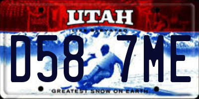 UT license plate D587ME