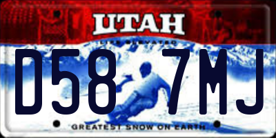 UT license plate D587MJ