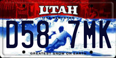 UT license plate D587MK