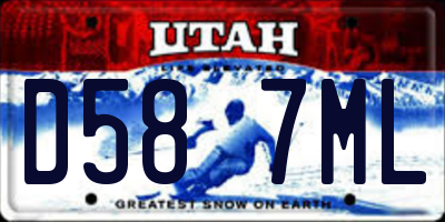 UT license plate D587ML