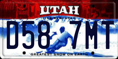 UT license plate D587MT