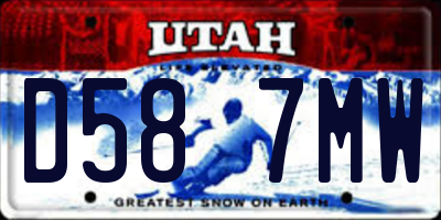 UT license plate D587MW