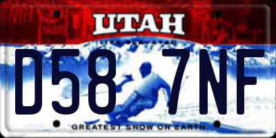 UT license plate D587NF