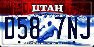 UT license plate D587NJ