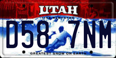 UT license plate D587NM