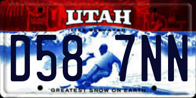 UT license plate D587NN