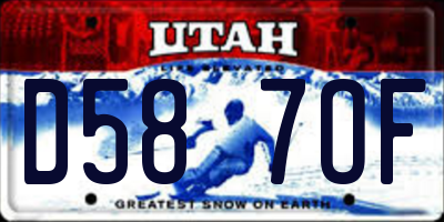 UT license plate D587OF