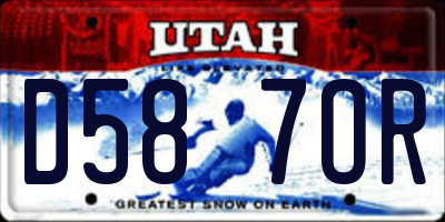 UT license plate D587OR