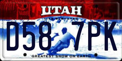 UT license plate D587PK