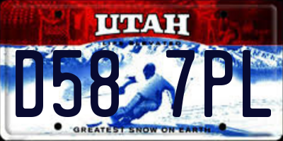 UT license plate D587PL