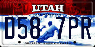 UT license plate D587PR