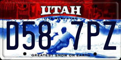UT license plate D587PZ