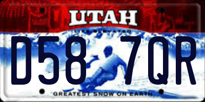 UT license plate D587QR