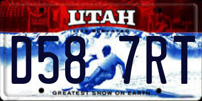 UT license plate D587RT