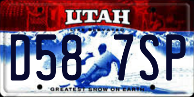 UT license plate D587SP