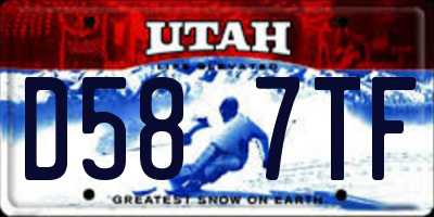 UT license plate D587TF