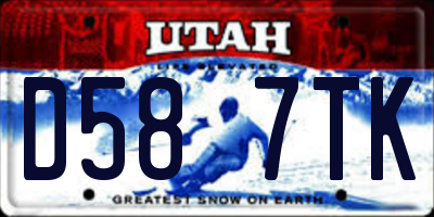UT license plate D587TK