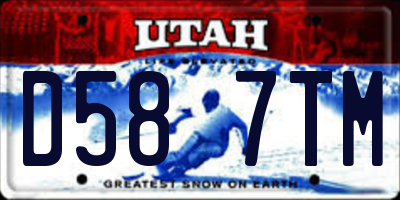 UT license plate D587TM