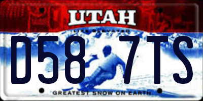 UT license plate D587TS