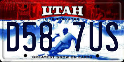 UT license plate D587US