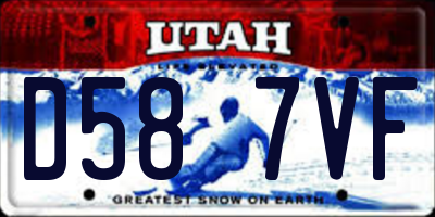 UT license plate D587VF