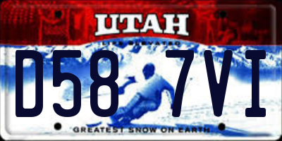UT license plate D587VI