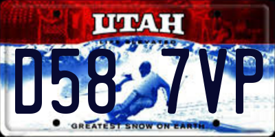 UT license plate D587VP