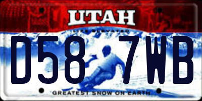 UT license plate D587WB