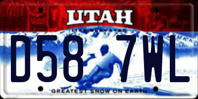 UT license plate D587WL