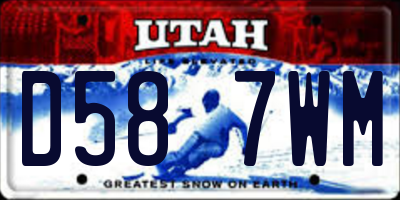 UT license plate D587WM