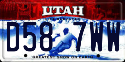 UT license plate D587WW