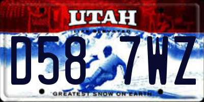 UT license plate D587WZ