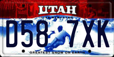 UT license plate D587XK