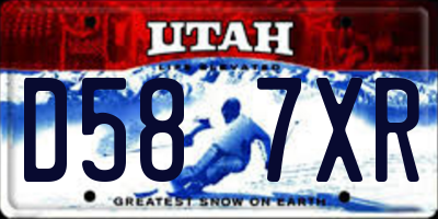 UT license plate D587XR