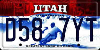 UT license plate D587YT